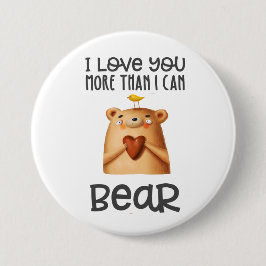 Liebe Mehr Bär Button