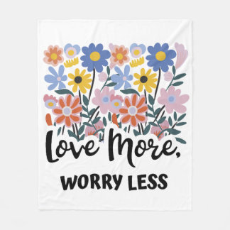 Liebe mehr Besorgnis weniger Blumenfleece Blanket Fleecedecke