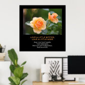 Liebe Mehr, Glauben, Personalisiertes Zitat Orange Poster (Heimbüro)