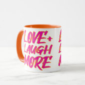 Liebe + mehr lachen tasse (Vorderseite Links)