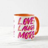 Liebe + mehr lachen tasse (VorderseiteRechts)