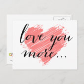 Liebe mehr... | rotes Herz Postkarte (Vorne/Hinten)
