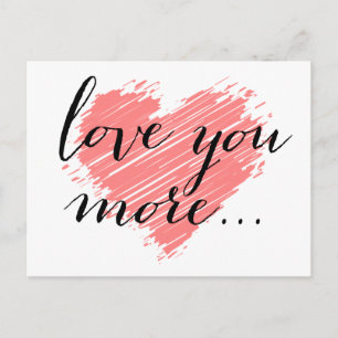 Liebe mehr...   rotes Herz Postkarte