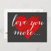 Liebe mehr... | Rotes Herz Postkarte (Vorne/Hinten)