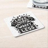 Liebe mehr Sorge weniger Rechteckiger Pappuntersetzer (angewinkelt)