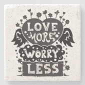 Liebe mehr Sorge weniger Steinuntersetzer (Vorderseite)