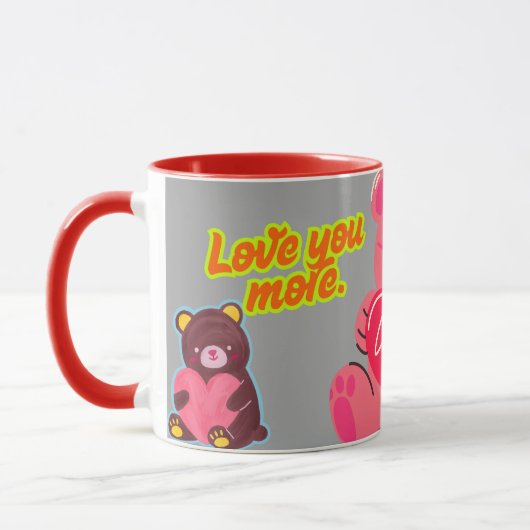 Liebe Mehr Teddybär | Niedliche Paare Mug Tasse (Links)
