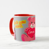 Liebe Mehr Teddybär | Niedliche Paare Mug Tasse (Vorderseite Links)