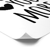 Liebe Mehr Typografie-Zitat Poster (Ecke)