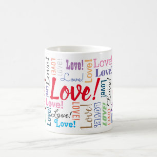 „Liebe!“ Mehrfach Wiederholt, Personalisieren Kaffeetasse