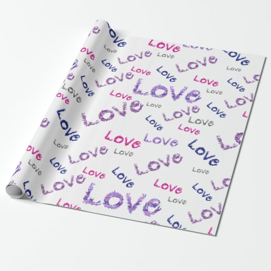 Liebe mehrfarbig Nahtlos Geschenkpapier (Ungerollt)