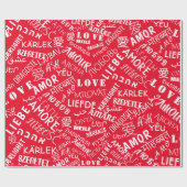 Liebe - Mehrsprachigkeit - Wählen Sie Ihre Lieblin Geschenkpapier (Flach)