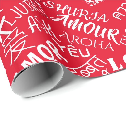 Liebe - Mehrsprachigkeit - Wählen Sie Ihre Lieblin Geschenkpapier (Rolleneckpunkt)