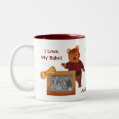 Liebe Mein Babci Niedlicher Bär Polnische Großmutt Zweifarbige Tasse (Links)