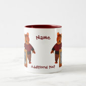 Liebe Mein Babci Niedlicher Bär Polnische Großmutt Zweifarbige Tasse (Mittel)