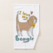Liebe Mein Beagle Badhandtuch Set (Handtuch)