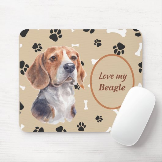 Liebe Mein Beagle Dog Pawprint Mousepad (Mit Mouse)