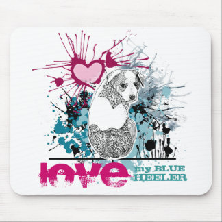 Liebe mein blaues Heeler Mousepad