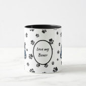 Liebe Mein Boxer Dog Pawprint Tasse (Zentrum)