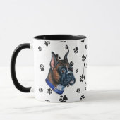 Liebe Mein Boxer Dog Pawprint Tasse (Links)