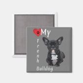 Liebe Mein Bulldog Magnet (Vorderseite/Rückseite)