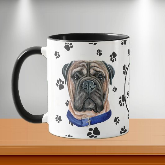Liebe Mein Bullmastiff Hund Pawprint Tasse