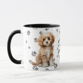 Liebe-mein-Cavapoo-Hundepfotenabdruck-Muster Tasse (Links)