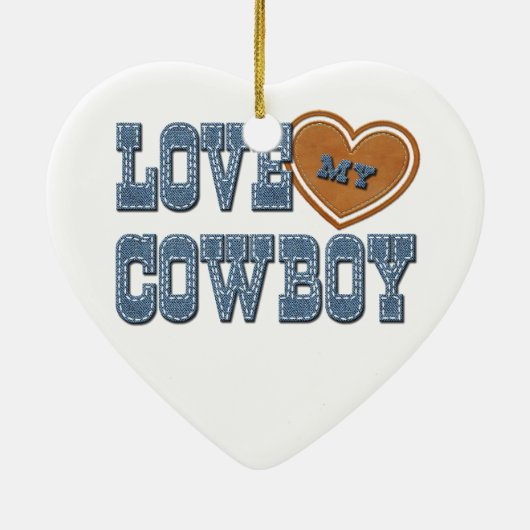 Liebe mein Cowboy Keramikornament (Hinten)