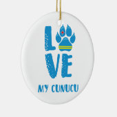 LIEBE MEIN CUNUCU (blaue Buchstaben) - Verzierung Keramik Ornament (Rechts)