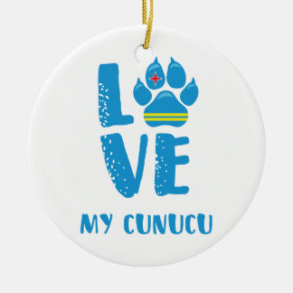 LIEBE MEIN CUNUCU (blaue Buchstaben) - Verzierung Keramik Ornament