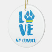 LIEBE MEIN CUNUCU (blaue Buchstaben) - Verzierung Keramik Ornament (Links)