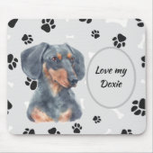 Liebe Mein Dackel Dog Pawprint Mousepad (Vorne)