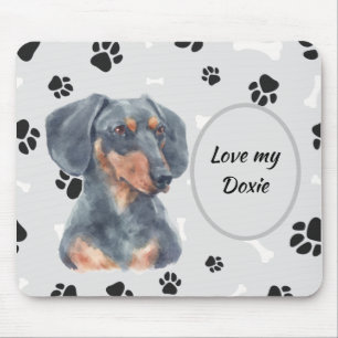 Liebe Mein Dackel Dog Pawprint Mousepad