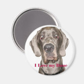 Liebe Mein Däne Magnet (Vorderseite/Rückseite)