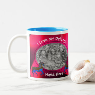 Liebe Mein Dziadziu Karussell Pferd Polnischer Gro Zweifarbige Tasse