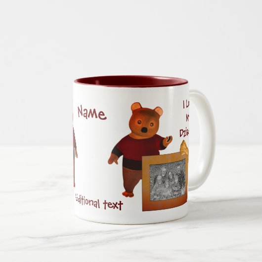 Liebe Mein Dziadziu Niedlicher Bär Polnischer Groß Zweifarbige Tasse (VorderseiteRechts)