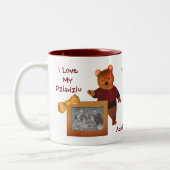 Liebe Mein Dziadziu Niedlicher Bär Polnischer Groß Zweifarbige Tasse (Links)