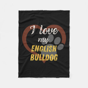 Liebe Mein englischer Bulldog Hund Lover Fleecedecke