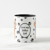 Liebe Mein gelbes Labrador Retriever Hund Pawprint Tasse (Zentrum)