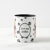 Liebe Mein Golden Retriever Dog Pawprint Tasse (Zentrum)