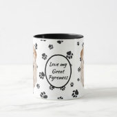 Liebe Mein großer Pyrenäen Dog Pawprint Tasse (Zentrum)