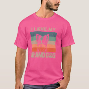 Liebe Mein Großhund Papillon Oma Opa Dog Owne T-Shirt