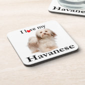 Liebe mein Havanese Untersetzer-Set Untersetzer (Linke Seite)