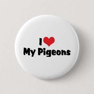 Liebe Mein Herz Tauben - Vogel Lover Button