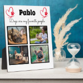 Liebe mein Hund - 4 Foto personalisierte Collage Fotoplatte (Seite)