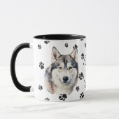 Liebe Mein Husky Dog Pawprint Tasse (Links)