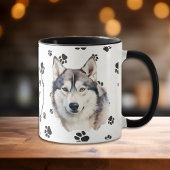 Liebe Mein Husky Dog Pawprint Tasse
