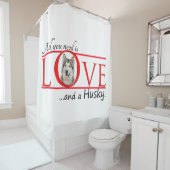 Liebe Mein Husky-Duschvorhang Duschvorhang (Beispiel)