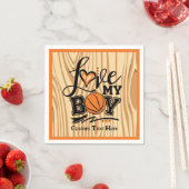 Liebe Mein Junge Basketball Sport Personalisiert Serviette (Beispiel)