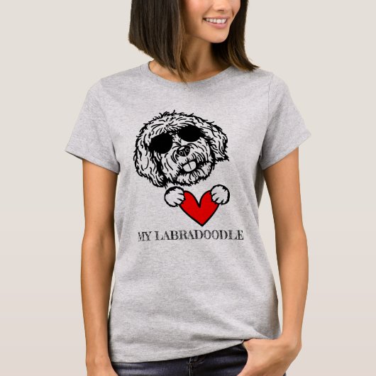 Liebe Mein Labradoodle Hund Herz T - Shirt (Vorderseite)